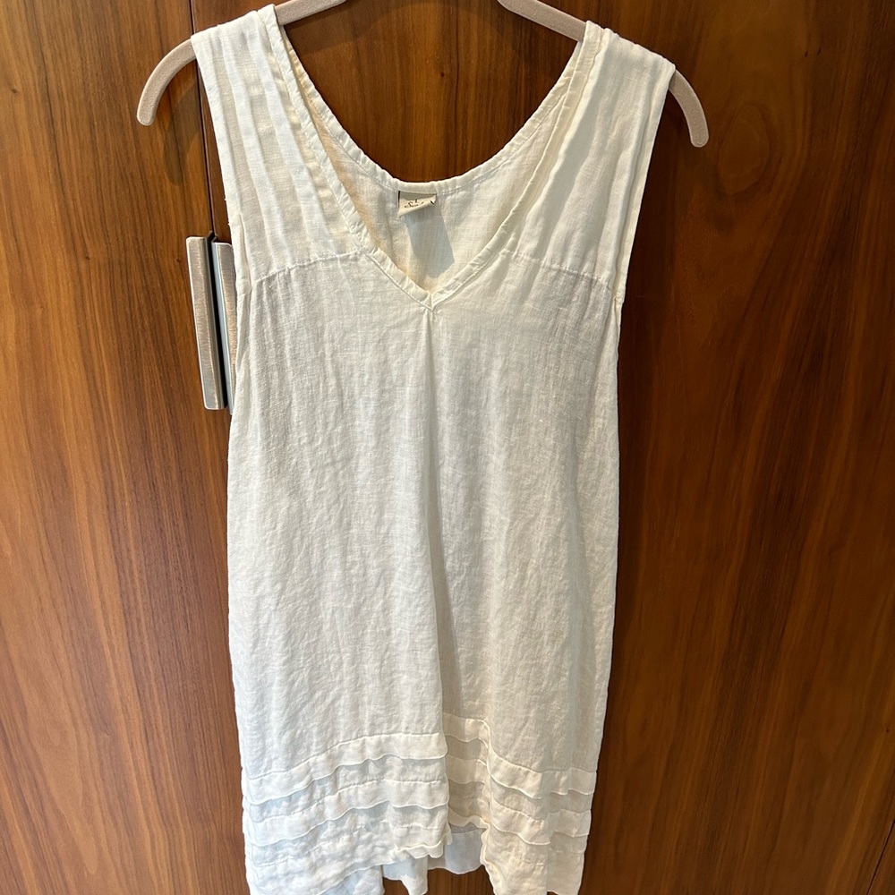 SUNDAY saint tropez white linen beach cover up dress